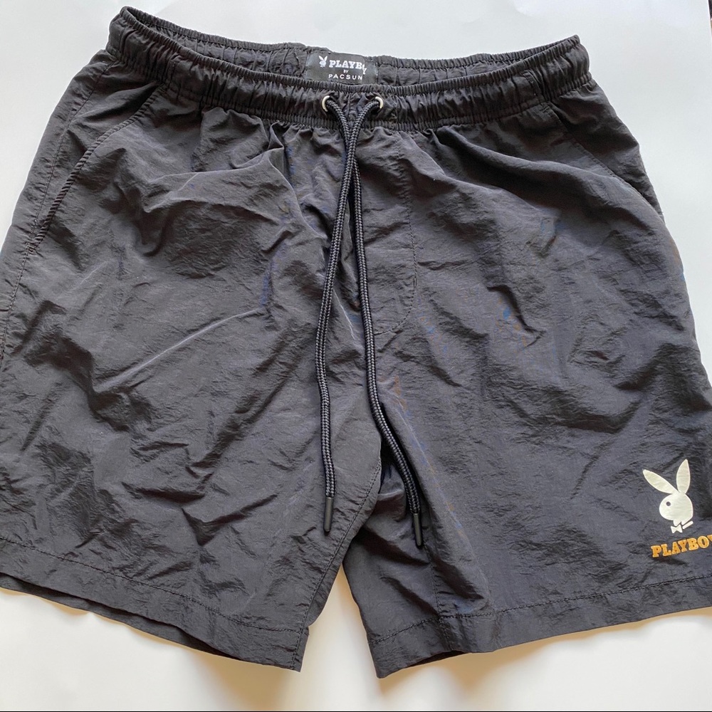 Playboy swimming trunks bunny logo